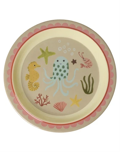 Rice - Børnetallerken - Koral Ocean Print 